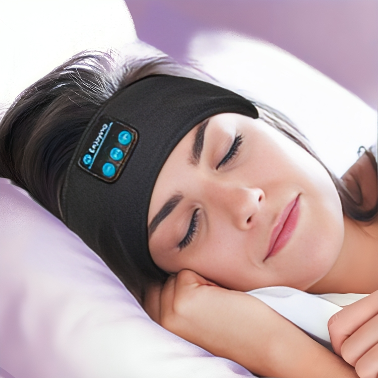 Comfortabel slaapmasker met ingebouwde draadloze bluetooth koptelefoon, perfect voor zijslapers en ontspanning.