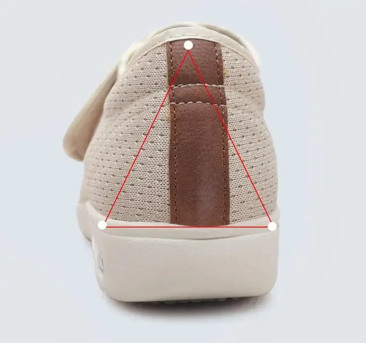 Ademende Easystep comfortschoenen met anti-slip zool; biedt stabiliteit en comfort voor brede, gezwollen voeten.