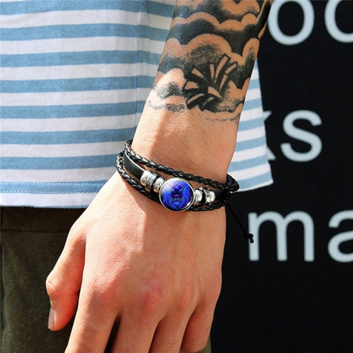 Sterrenbeeld armband met Lapis Lazuli en Sodaliet, handgemaakt voor spirituele bescherming.