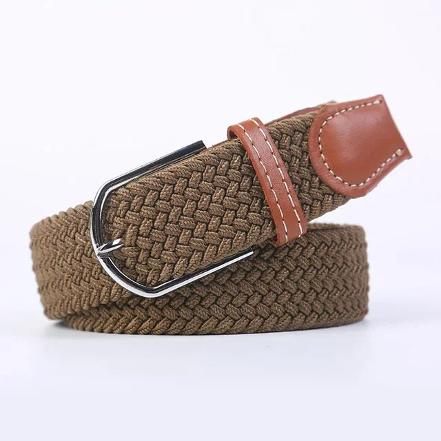 Casual heren golf riem, elastisch met faux leer, comfortabel voor de green.