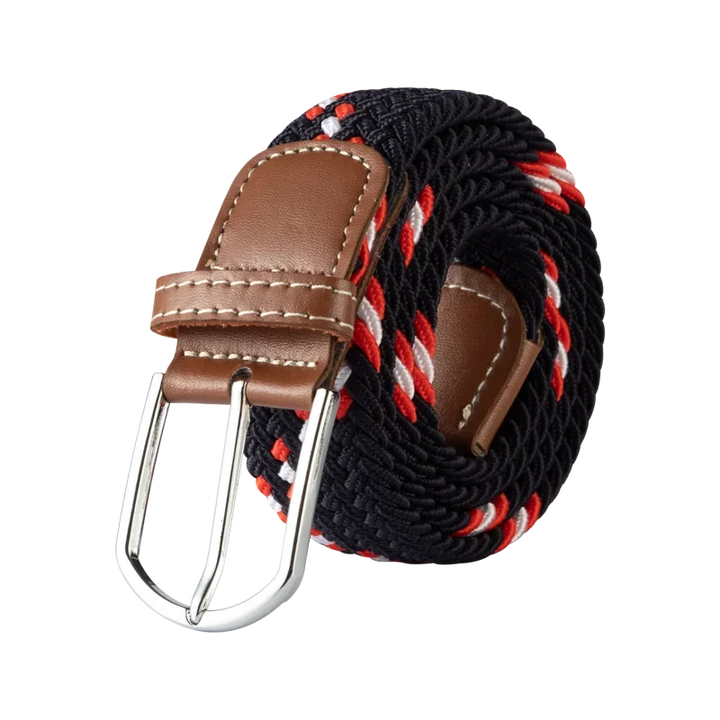 Comfortabele stretch riem voor heren en dames, met stijlvolle gesp en faux leer details.