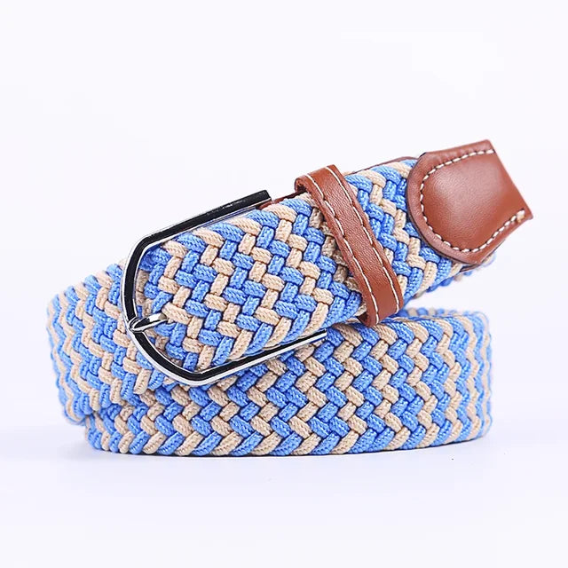 Stijlvolle heren stretch riem, faux leer en duurzame gesp, voor een complete outfit.