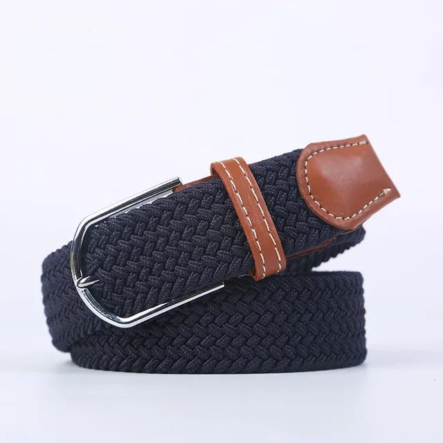 Elegante dames stretch riem, faux leer look en glanzende gesp, perfect voor elk moment.