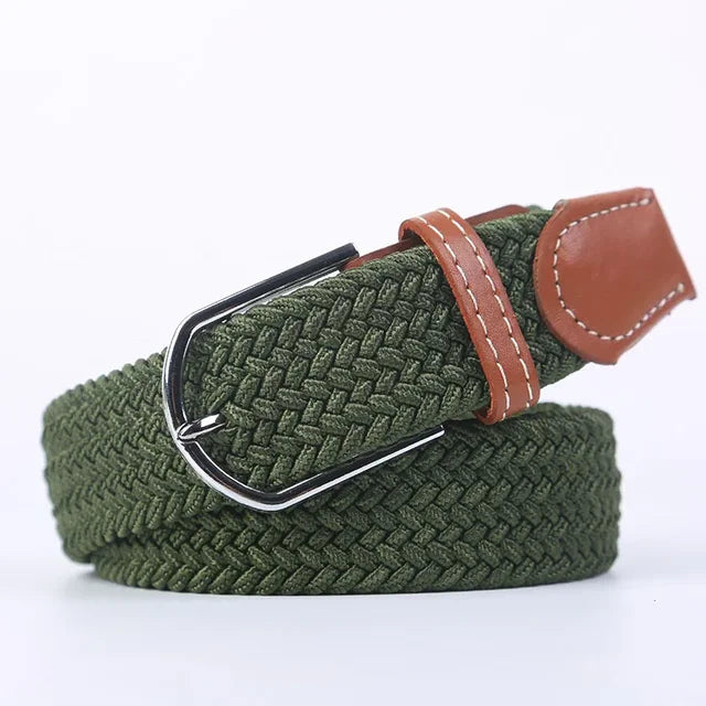 Duurzame stretch riem, faux leer, comfortabel voor dames en heren, met solide gesp.