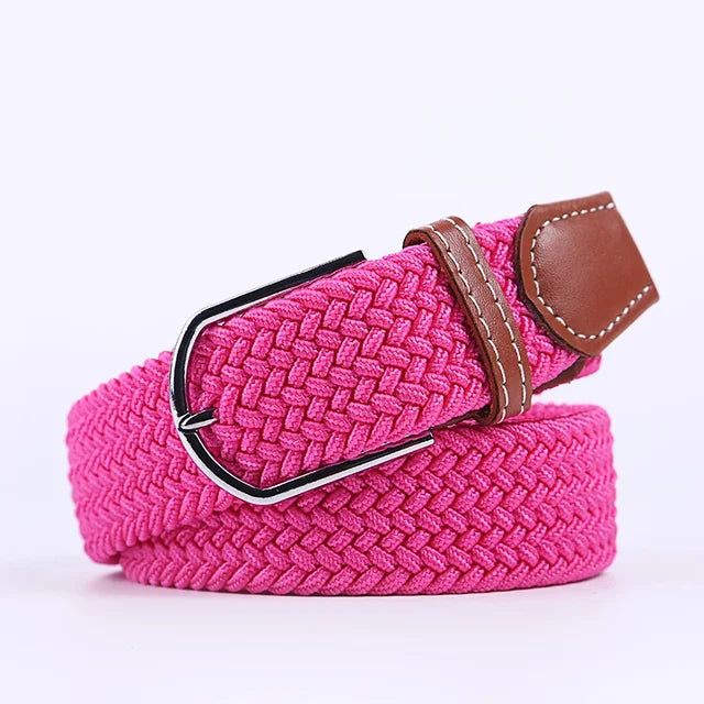 Golf riem: comfortabele stretch, faux leer, unisex design met een sterke gesp.