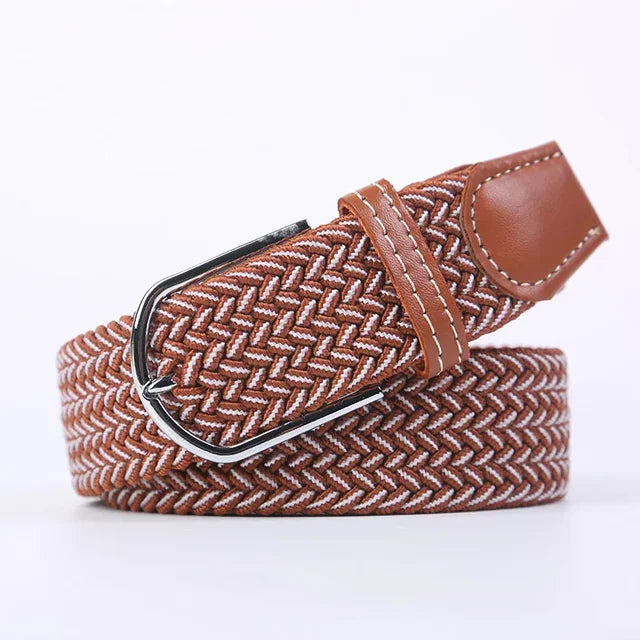 Elegante dames elastische riem met faux leer en chique gesp, voor een verfijnde look.