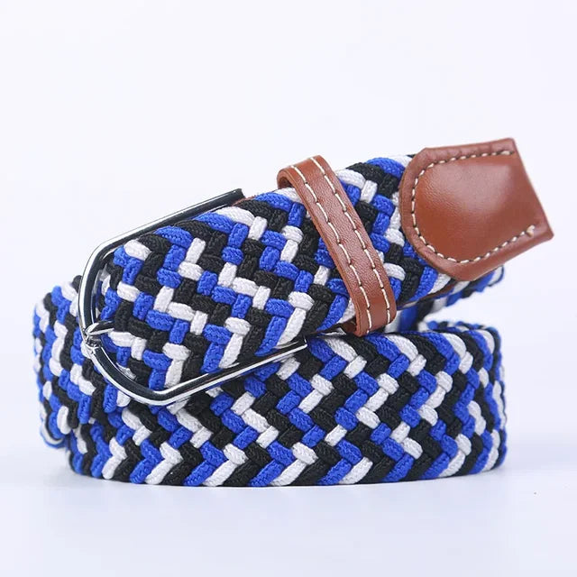 Casual herenriem, stretch en faux leer, met een eenvoudige maar stijlvolle gesp.