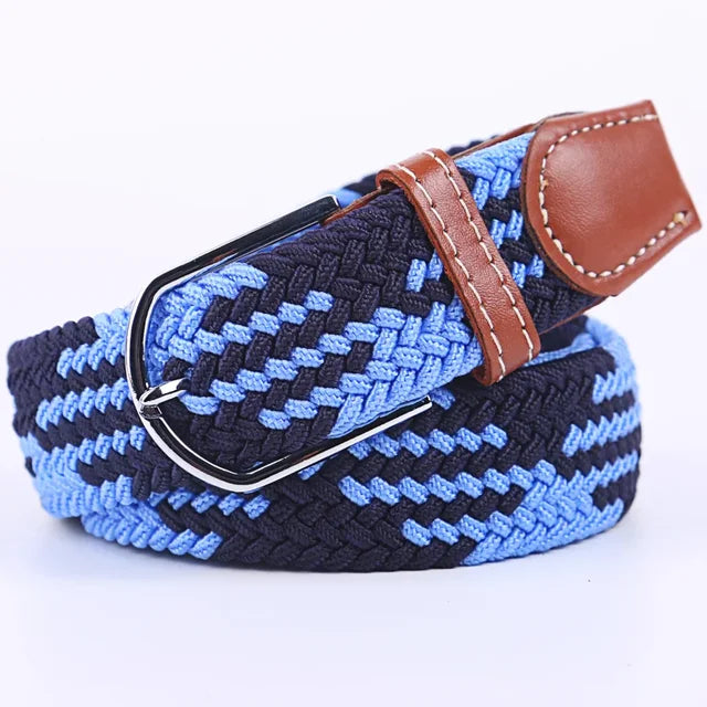 Comfortabele golf riem, faux leer, stretch, voor heren en dames, met een functionele gesp.