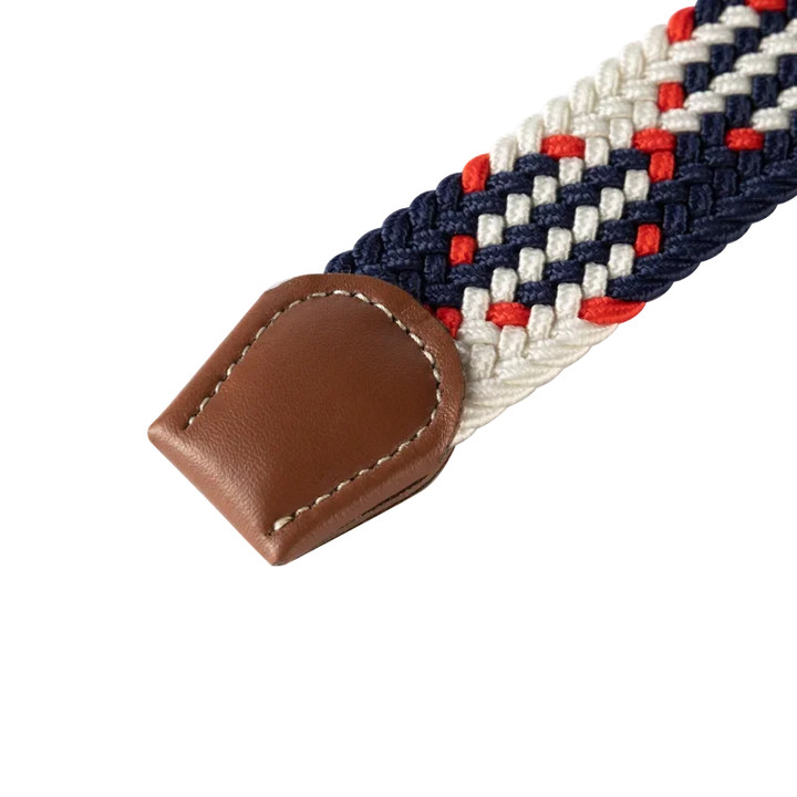 Flexibele unisex riem, ideaal voor golf, met faux leren afwerking en moderne gesp.