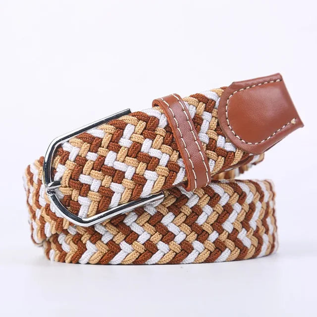 Elegante stretch riem, faux leer look, voor dames, met een unieke en stijlvolle gesp.