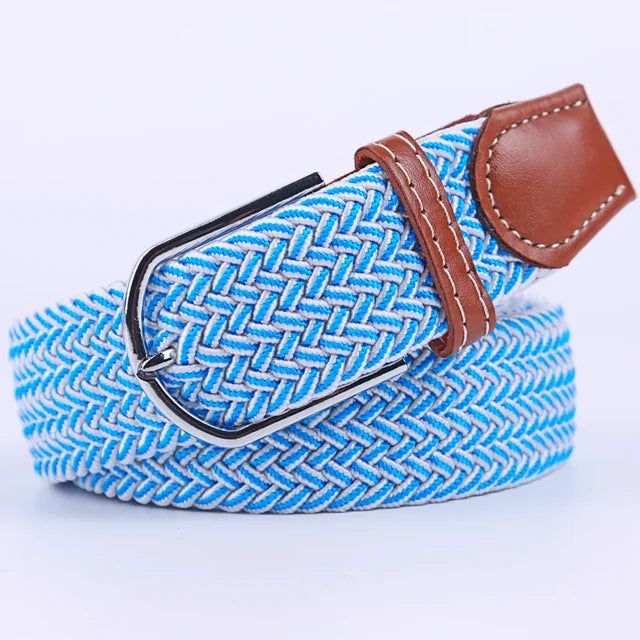 Faux leren heren stretch riem, comfortabel en modieus, met een fraaie gesp.