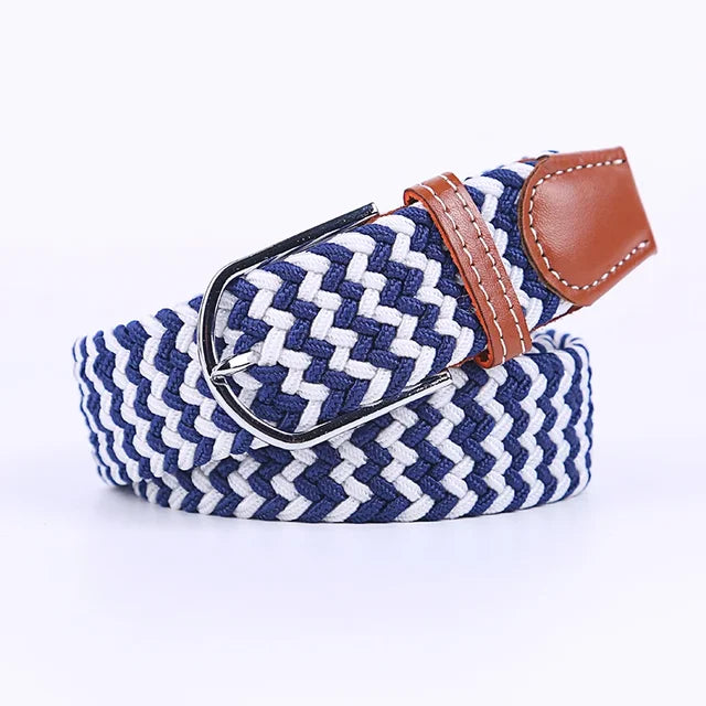 Stijlvolle elastische herenriem met faux leer en comfortabele stretch, perfecte pasvorm.