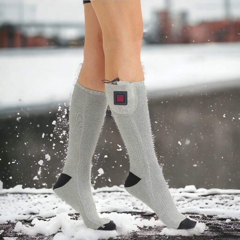Unisex elektrisch verwarmde sokken met 3 warmtestanden voor optimaal wintercomfort tegen koude voeten.