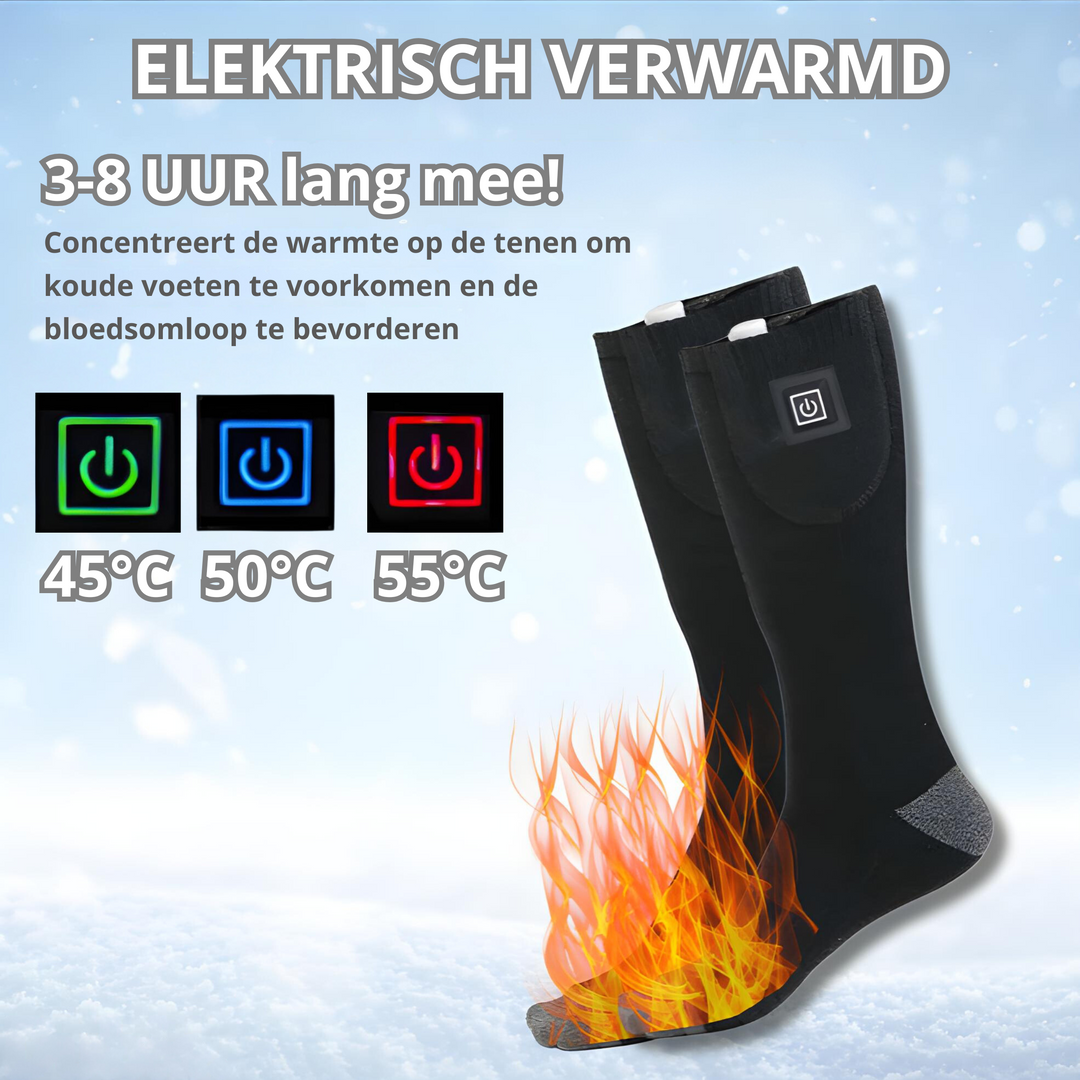 Praktische unisex voetwarmers: elektrisch verwarmde sokken met instelbare warmte voor alle winterse omstandigheden.