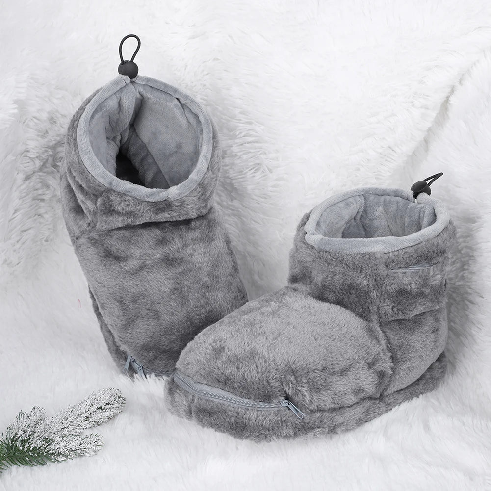 Comfortabele elektrische USB huisschoenen, speciaal ontworpen om uw voeten heerlijk warm te houden tijdens de koude winter.
