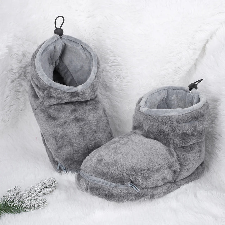 Comfortabele elektrische USB huisschoenen, speciaal ontworpen om uw voeten heerlijk warm te houden tijdens de koude winter.