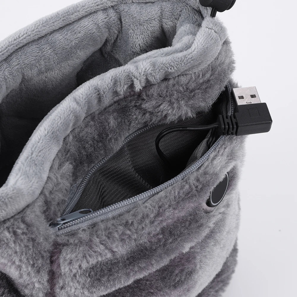 Pluche gevoerde elektrische USB pantoffels voor ultiem comfort en constante warmte; ideaal als huisschoenen voor binnenshuis.