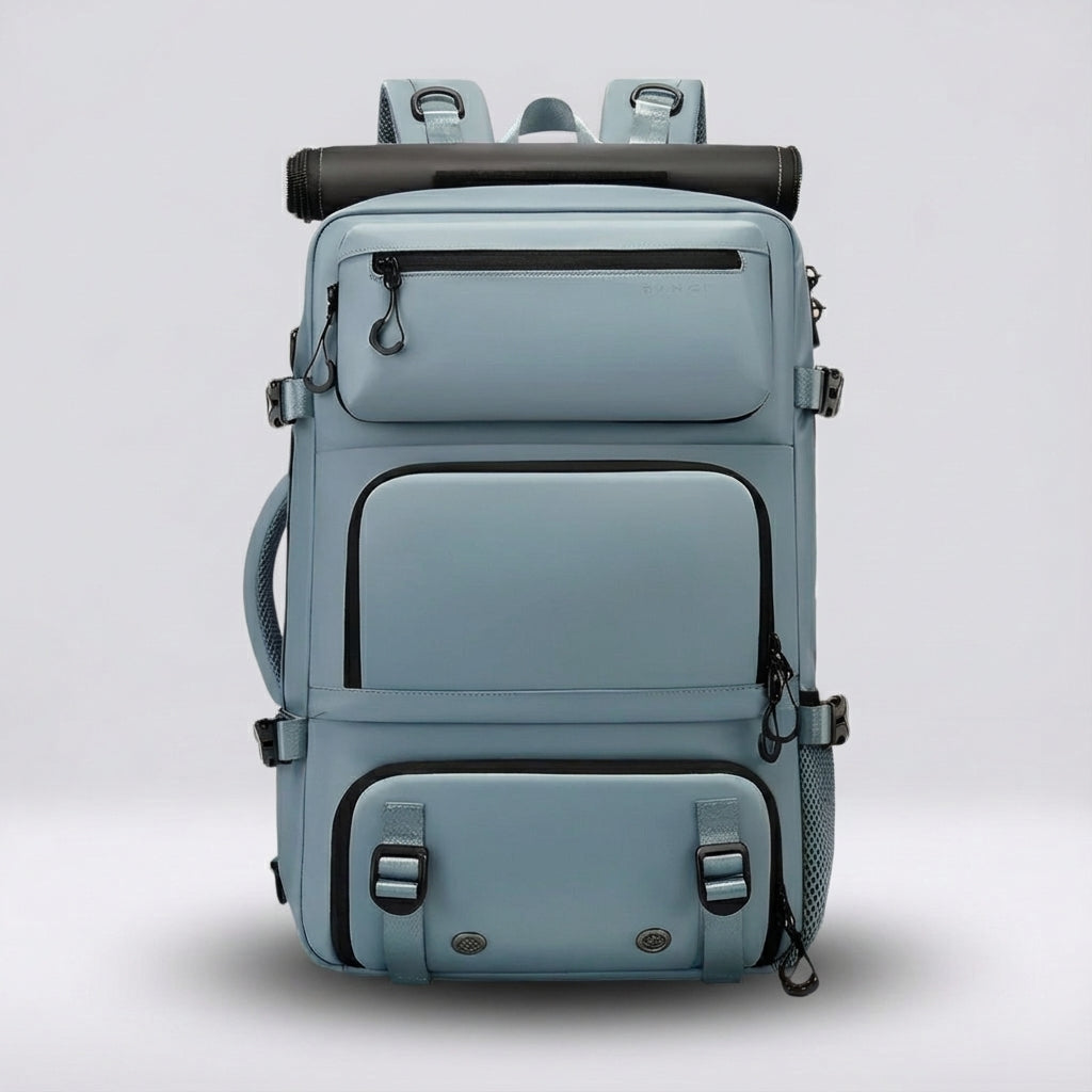 Veilige Safebound rugzak met antidiefstal ritsen, perfect als laptoptas en voor sport.