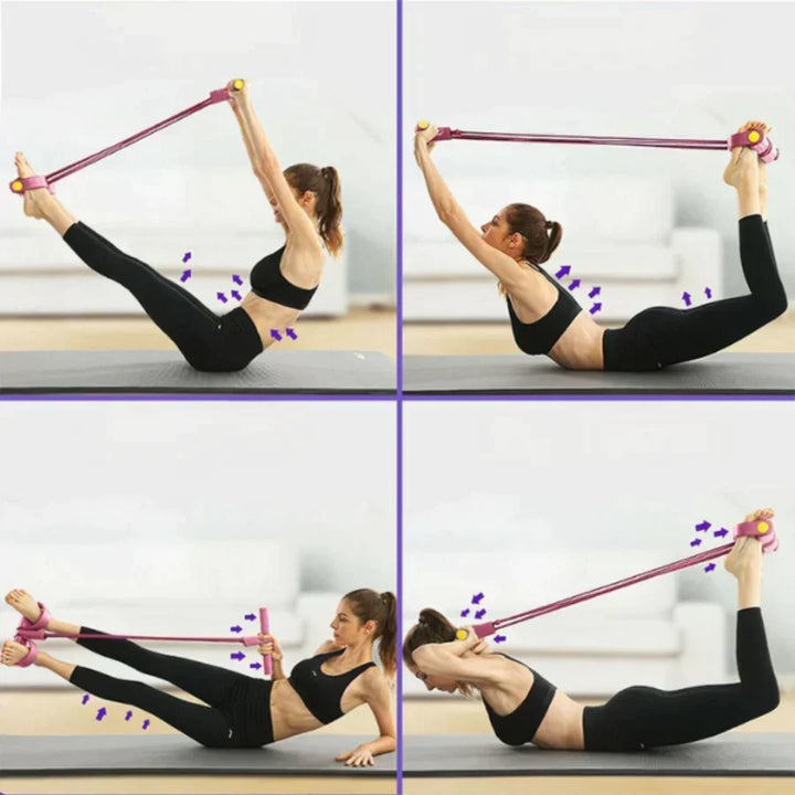 Effectief weerstandsband elastiek voor full-body krachttraining en spieropbouw, perfect voor intensieve thuisworkouts.