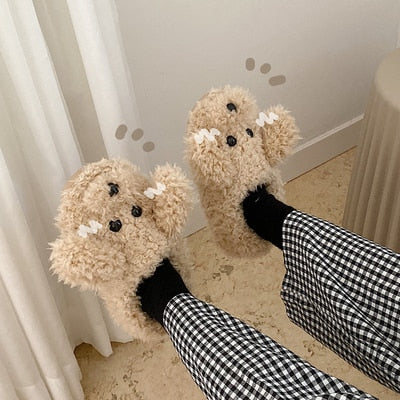 Unisex pluizige dierenpantoffels, het perfecte cadeau voor koude dagen en warme voeten.