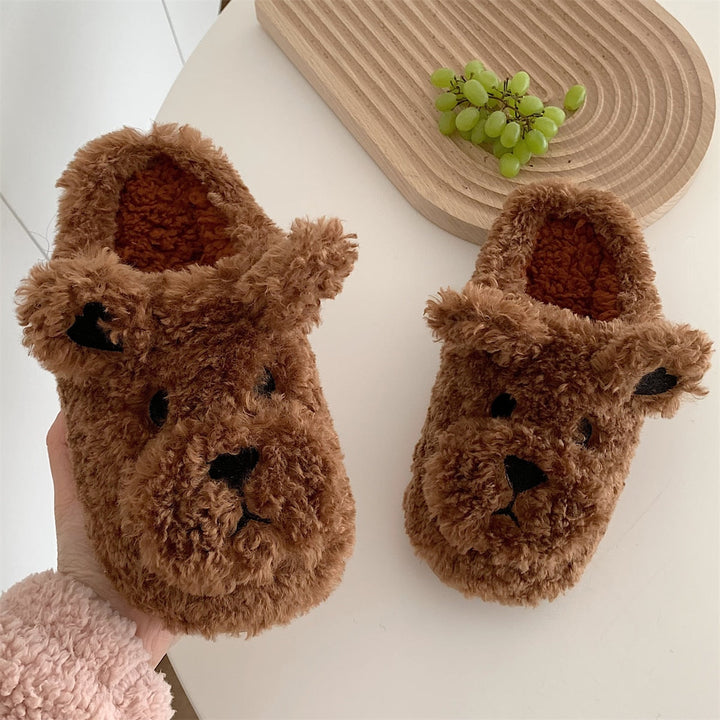 Comfortabele warme sloffen met dierenlook, geschikt voor dames en heren. Ideaal cadeau.