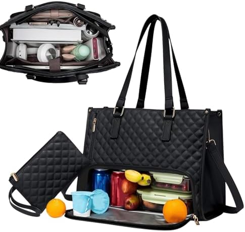 Unisex geïsoleerde lunch- & laptoptas, ideaal voor werk of reizen. Stijlvolle en praktische draagtas.