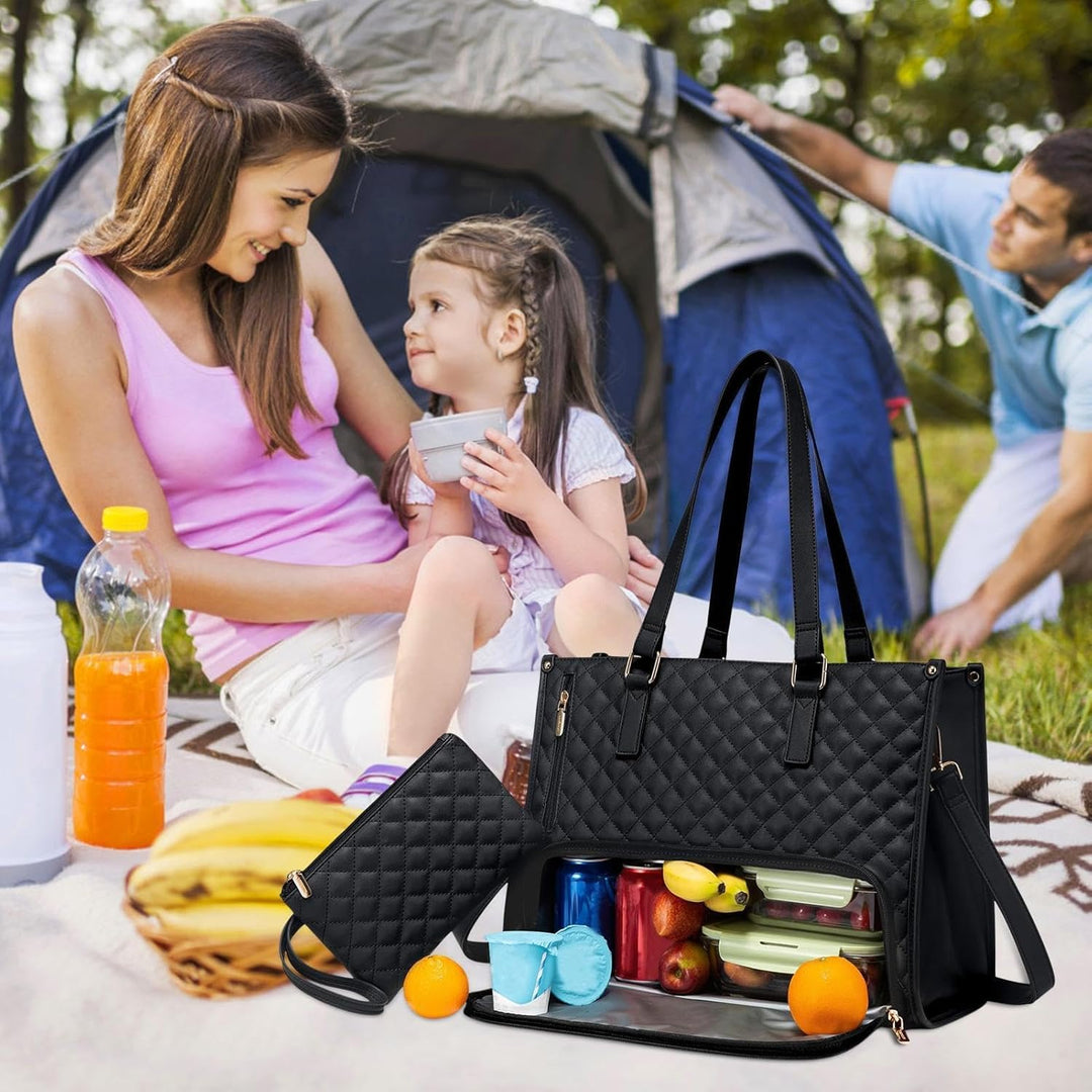 Stijlvolle unisex laptoptas met geïsoleerd lunchvak, perfect voor kantoor en picknicks. Praktische opbergtas.