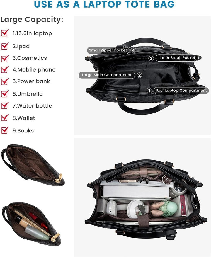 Praktische 2-in-1 geïsoleerde laptoptas & lunchtas, ideaal voor werk of reizen. Houdt maaltijden vers.
