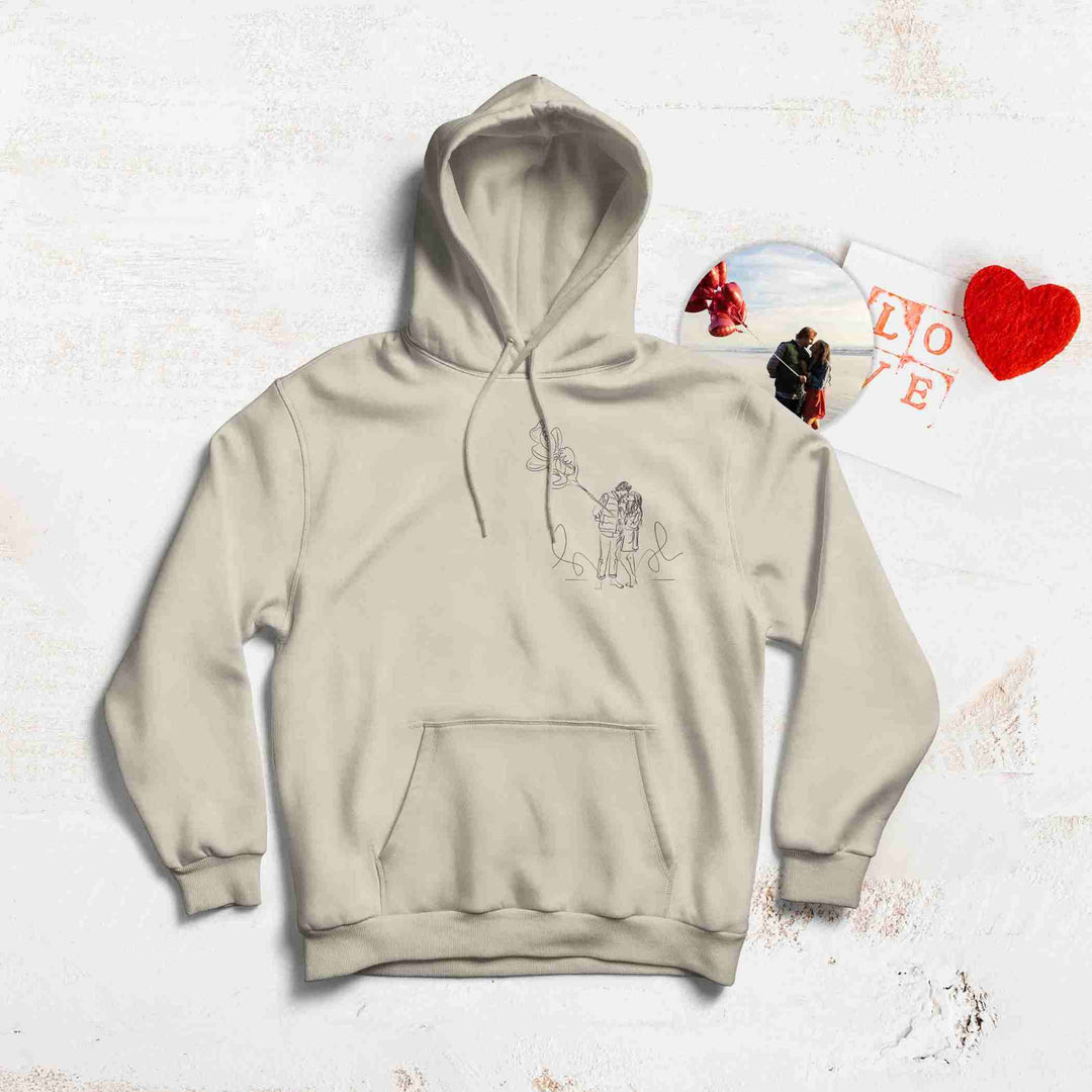 Gepersonaliseerde unisex sweater met uniek fotoborduurwerk; een perfect cadeau voor elke gelegenheid.