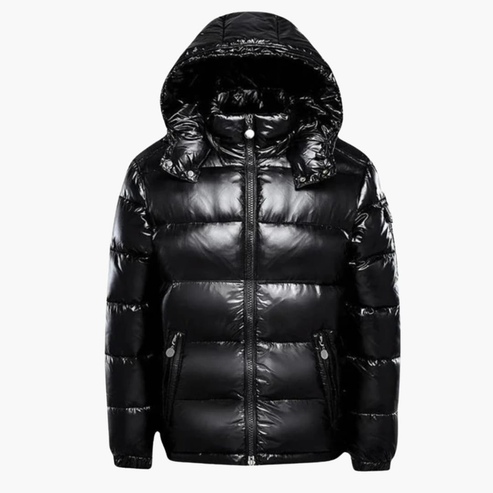 Unisex gewatteerd jack met capuchon, comfortabel en warm. Ideaal voor winter en outdoor; een stijlvolle zwarte pufferjas.