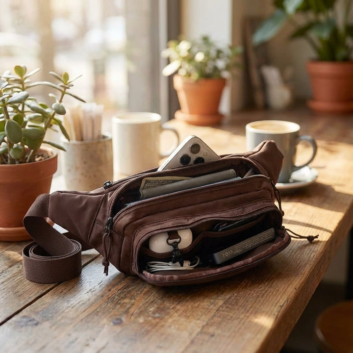 Unisex grote heuptas met ritsen voor optimale organisatie. Ideaal als fannypack of crossbody tas voor alledaags gebruik.