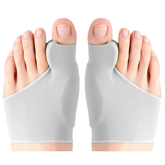 Unisex hallux valgus corrector met gelpad voor comfortabele teen correctie en bunion verlichting.