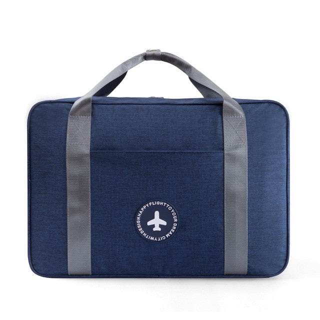 Handige unisex handbagage reistas op een koffer, perfect reisaccessoire met kofferbevestiging.