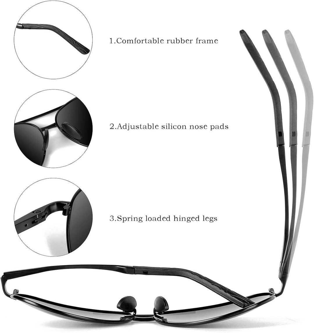 Comfortabele Joey aviator zonnebril met gepolariseerde UV400 glazen. Unisex model voor stijl en bescherming.
