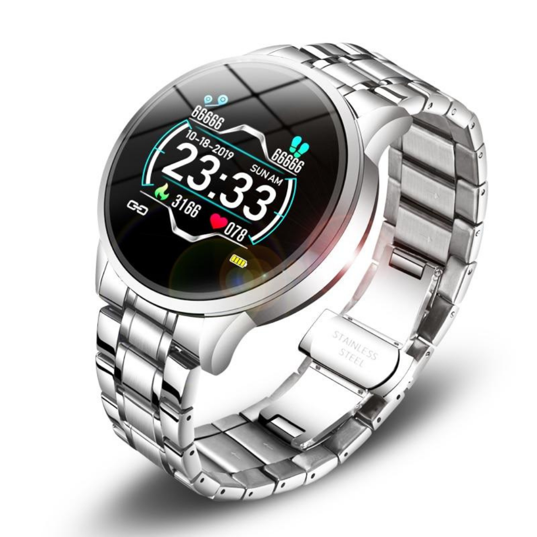 Unisex klassieke smartwatch met elegant design, ideaal voor dagelijkse connectiviteit en gezondheidsmonitoring.