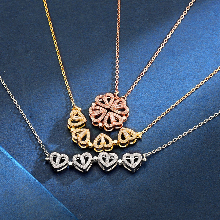 Verstelbare unisex klavertje vier ketting, gelukssymbool. Duurzaam rvs sieraad voor elke gelegenheid.