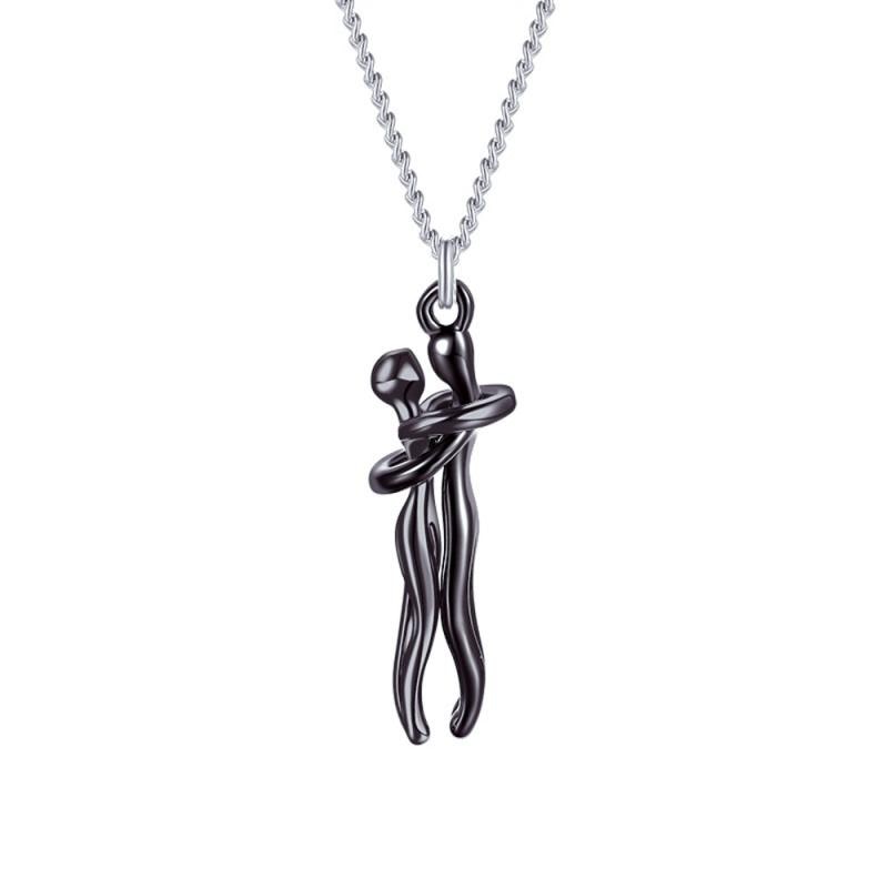 Gedragen unisex knuffelketting, toont eeuwige liefde en verbondenheid. Hypoallergeen RVS sieraad.