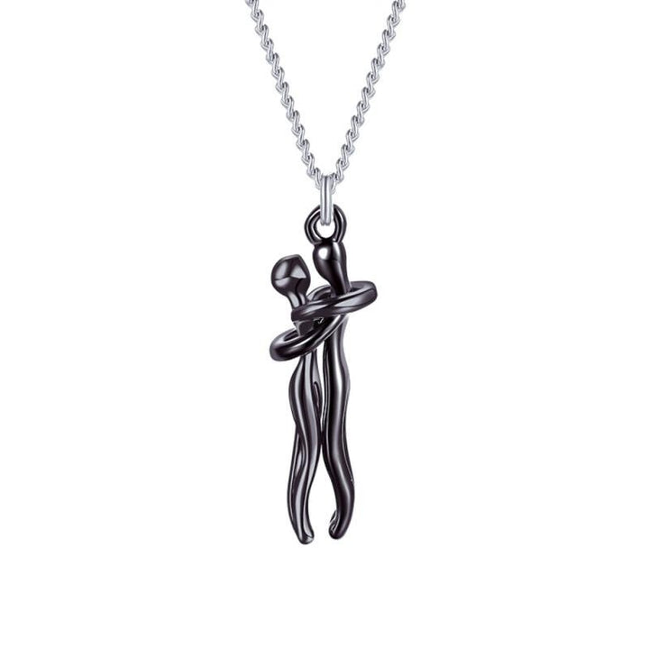 Gedragen unisex knuffelketting, toont eeuwige liefde en verbondenheid. Hypoallergeen RVS sieraad.