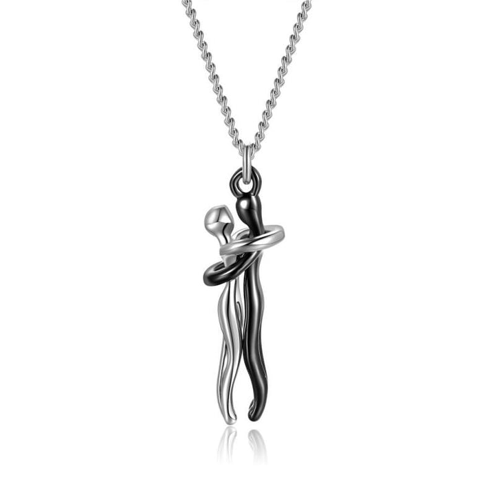 RVS knuffelketting met betekenisvolle omhelzing hanger, perfect als persoonlijk cadeau voor je geliefde.