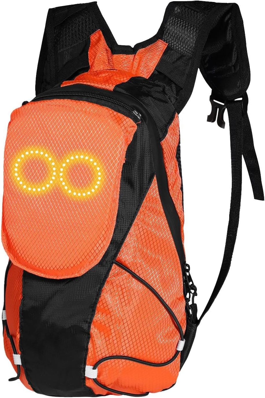 Unisex LED motorfietsrugzak voor veilig nachtrijden, met heldere lichtfunctie en opvallend design.