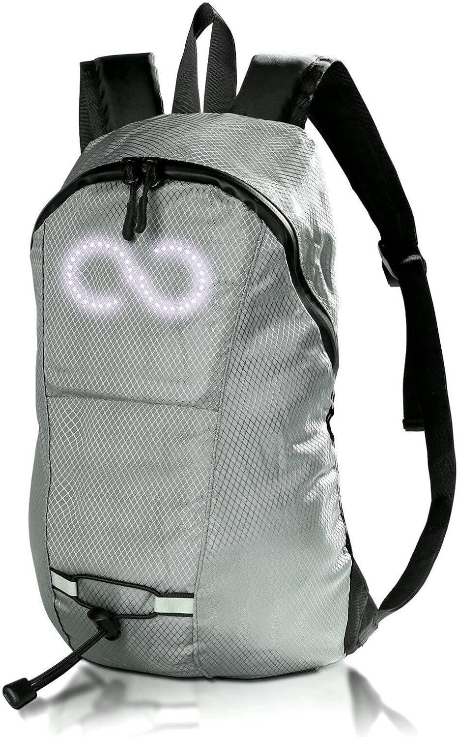 Unisex LED reisrugzak: waterdichte rugzak met lichtgevende panelen voor optimale zichtbaarheid en veiligheid.