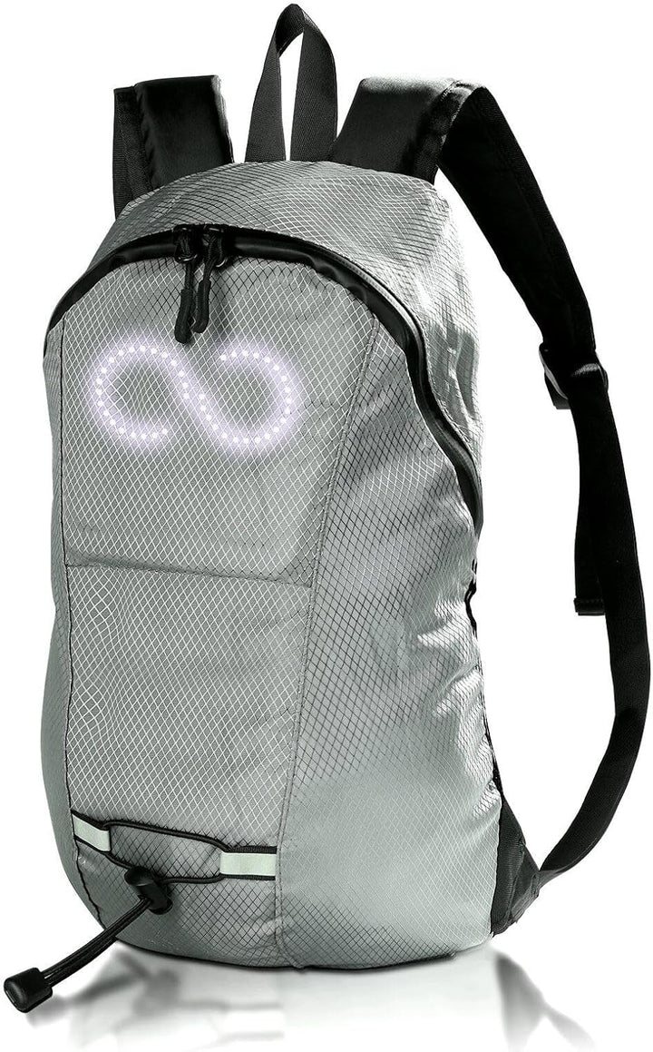 Unisex LED reisrugzak: waterdichte rugzak met lichtgevende panelen voor optimale zichtbaarheid en veiligheid.