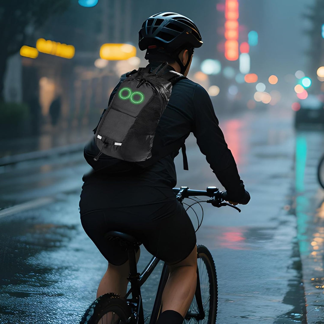 Muziekresponsieve LED reisrugzak in unisex design, waterdicht en verhoogt je zichtbaarheid in het donker.