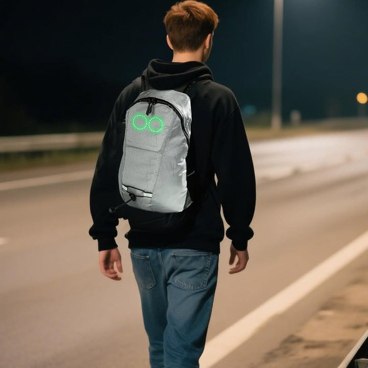 Muziekresponsieve LED rugzak, ideaal voor festivals en fietsen in het donker; een unieke waterdichte reistas.