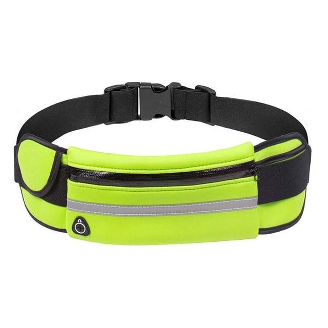 Compacte waterdichte heuptas voor telefoon, sleutels en geld tijdens fitness, hardlopen of fietsen. Veilig en droog.