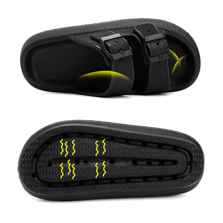 Lichte Livia unisex slippers met extra zachte schokdempende zool. Comfortabele en antislip sandalen voor thuisgebruik.