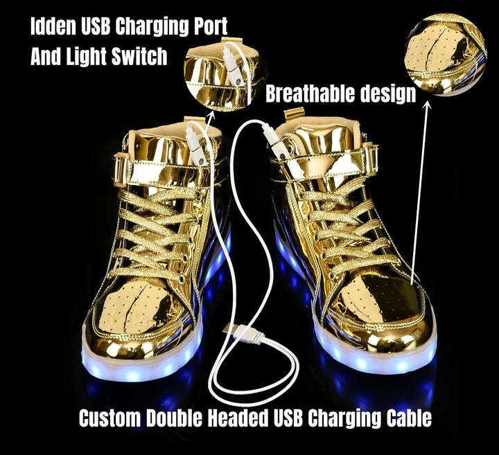 Functionele party sneakers, oplaadbaar LED, comfortabel en modieus voor dansvloeren.