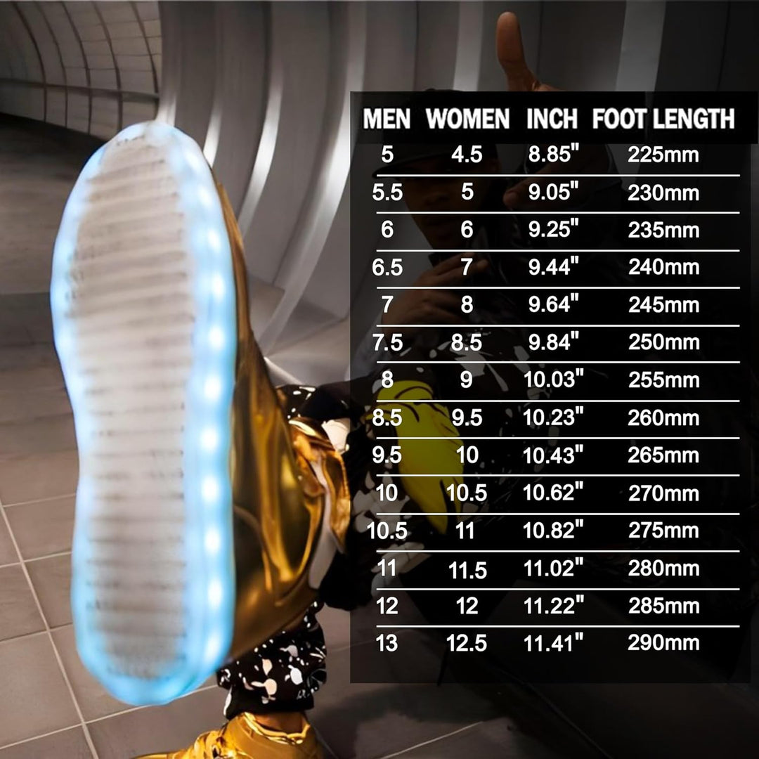LumaBoost oplaadbare LED sneakers, trendy en lichtgevend, voor jong en oud.