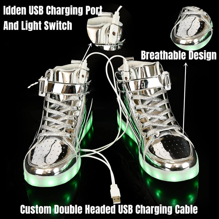 Praktische unisex LumaBoost sneakers, oplaadbaar, met heldere LED-verlichting.