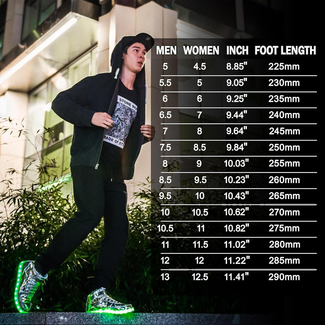 Flexibele unisex LED sneakers, comfortabel en lichtgevend, met oplaadbare batterij.